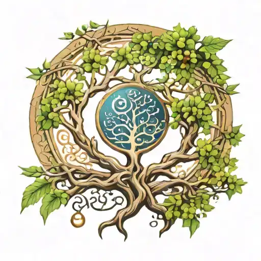 Muslim Symbol With Tree Of Lofe