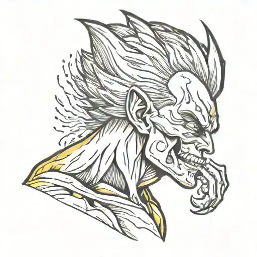 Vegeta Dying With Skull