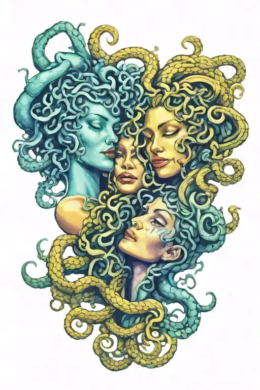 Gemini And Medusa Intertwined