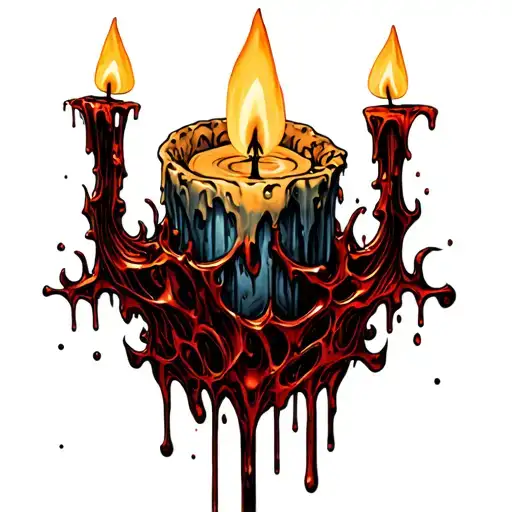 Gothic Burning Candle Wax Dripping