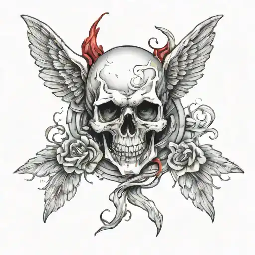 Skull Dead Angel Demon Blood Evil
