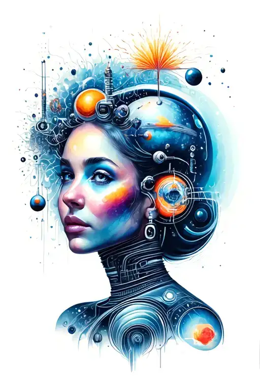 Space Woman With A Something Going Through Her Head