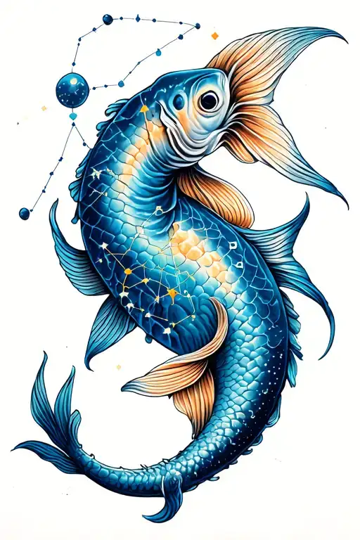 Pisces Constellation Intertwined Representing The Client's Struggle