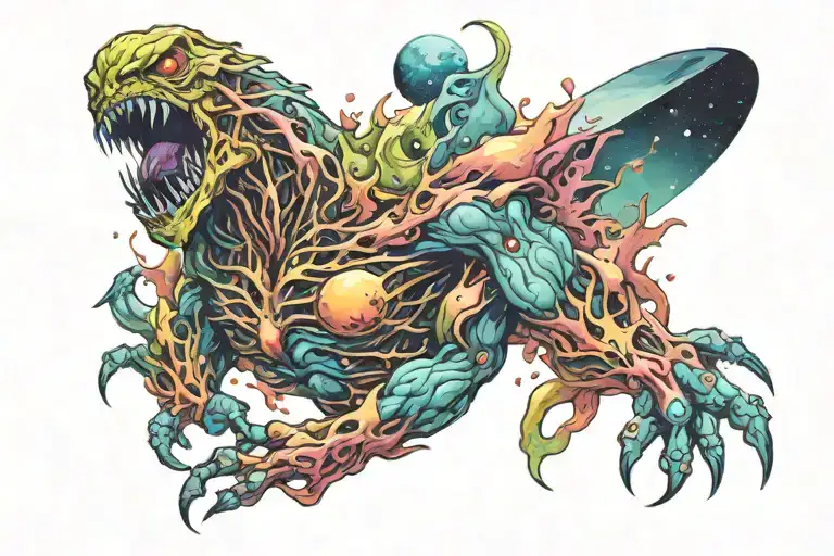 A Creture That Looks Like A Monster In Outer Space