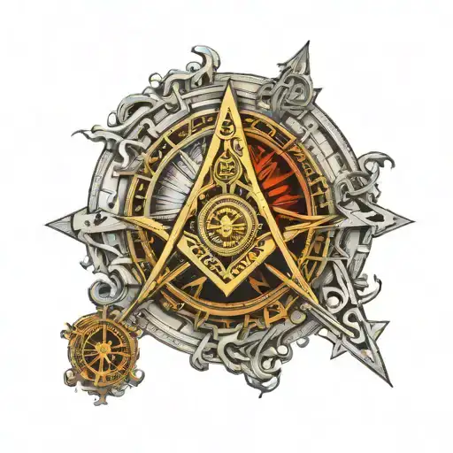 Square And Compass Of Masonry Symbols