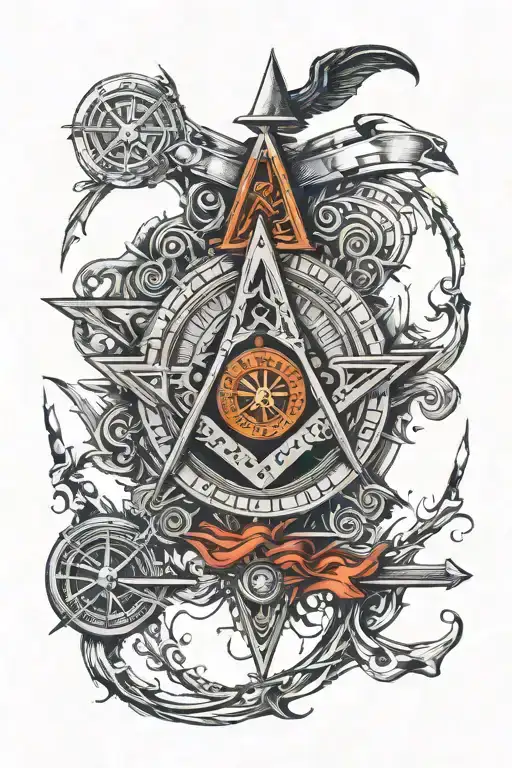 Square And Compass Of Masonry Symbols