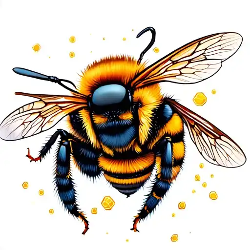 Bumblebee And Honeycomb In Space