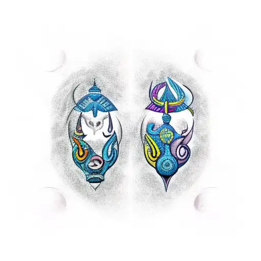 Tribal Tattoo Of Aquarius And Aries