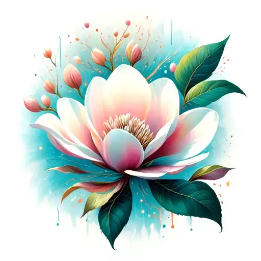 Magnolia Flower In Space