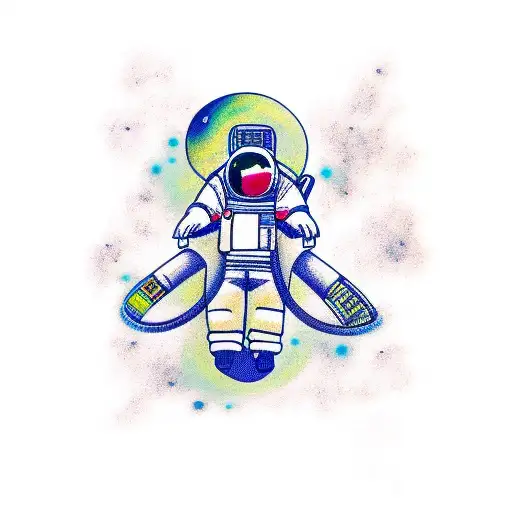 Astronaut With Space And Dragonfly