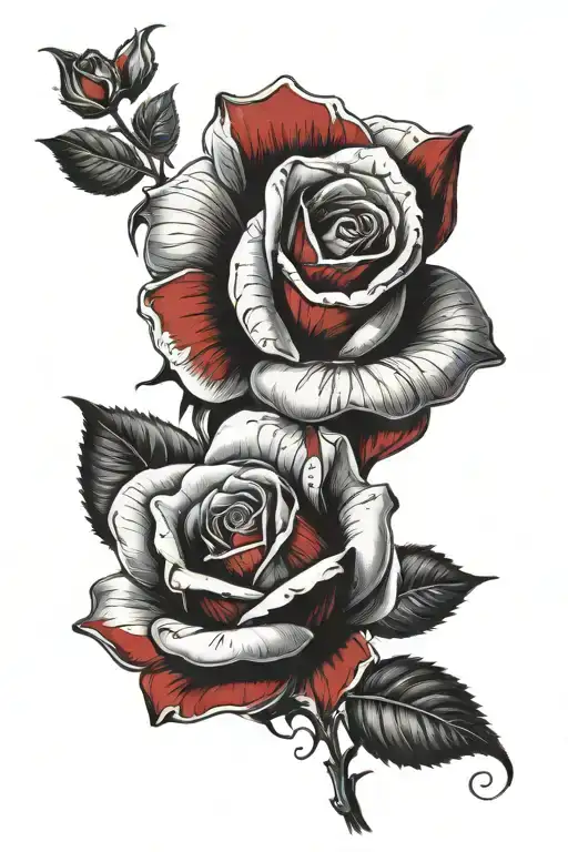 Name Avery Detailed Red Rose