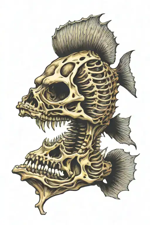 One Fish Skeleton