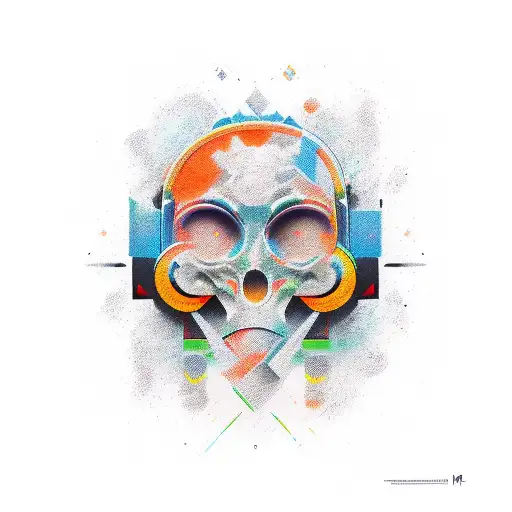 Libra Face Abstract In Black And Orange