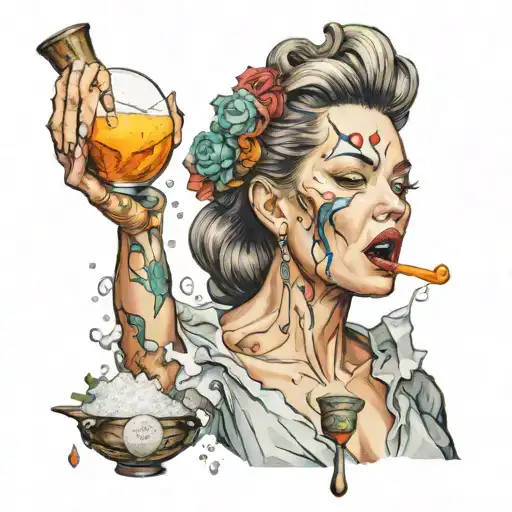 Lot's Wife Turning Into Salt