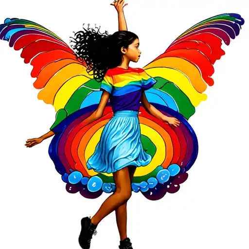 Girl Chasing A Rainbow