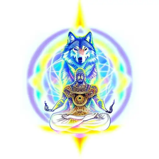 Dmt Wolf Meditating In Lost Time And Space