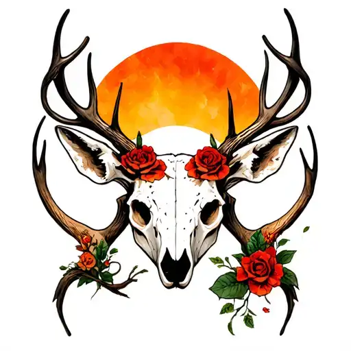 Deer Skull And Gothic Inspired