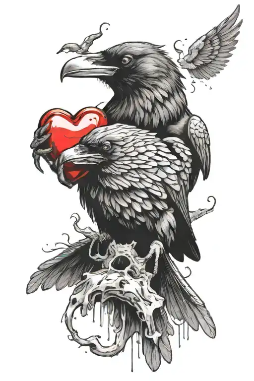 Raven Devouring A Heart
