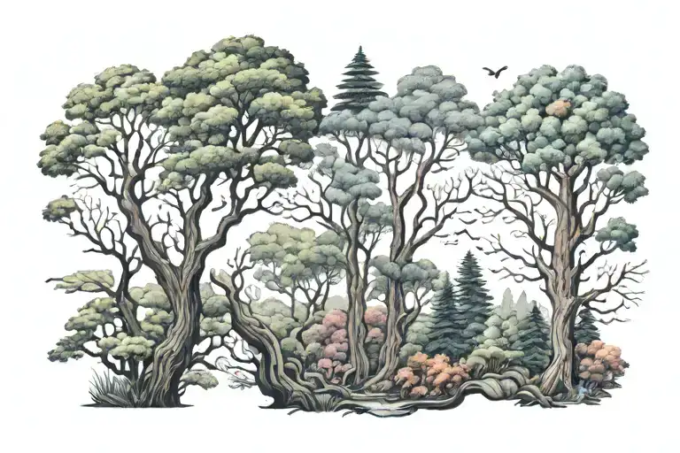 Trees Sleeve Filler Background