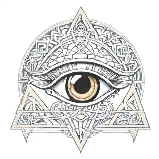 Horus Eye And Triquetra Symbol Intertwined