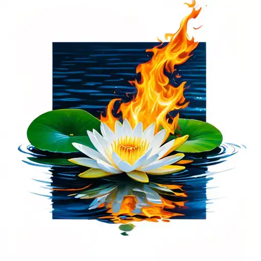Water Lily On Fire