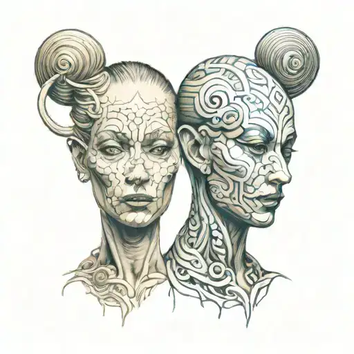 Siamese Twin Head Good Side And Bad Side