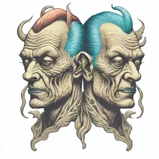 Siamese Twin Head Creapy Monster