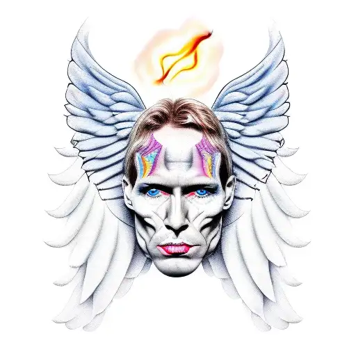 Angel And Devil Face Merging