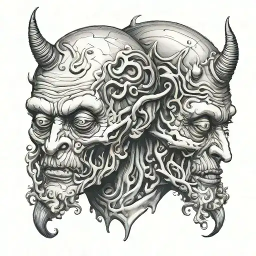 Siamese Twin Head Creepy Monster