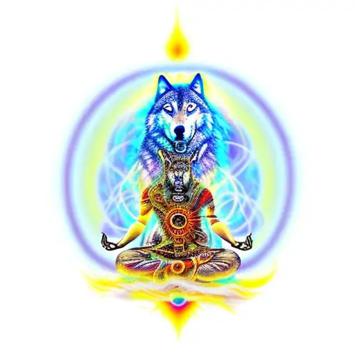 Dmt Wolf Meditating In Lost Time And Space