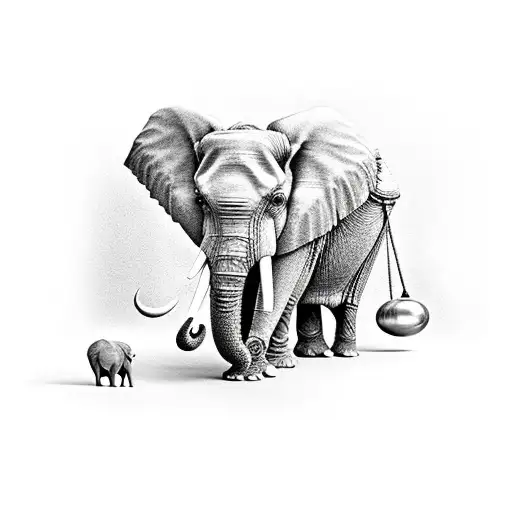 Gold Finch On An Elephant