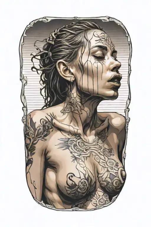 Nude Slave Girl On Her Knees Catching Tears