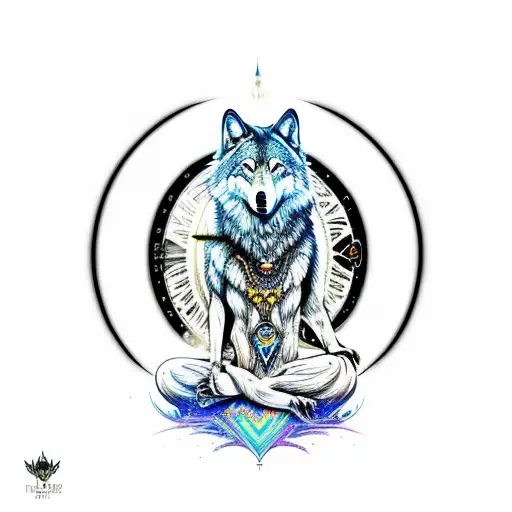 Dmt Wolf Meditating In Lost Time And Space