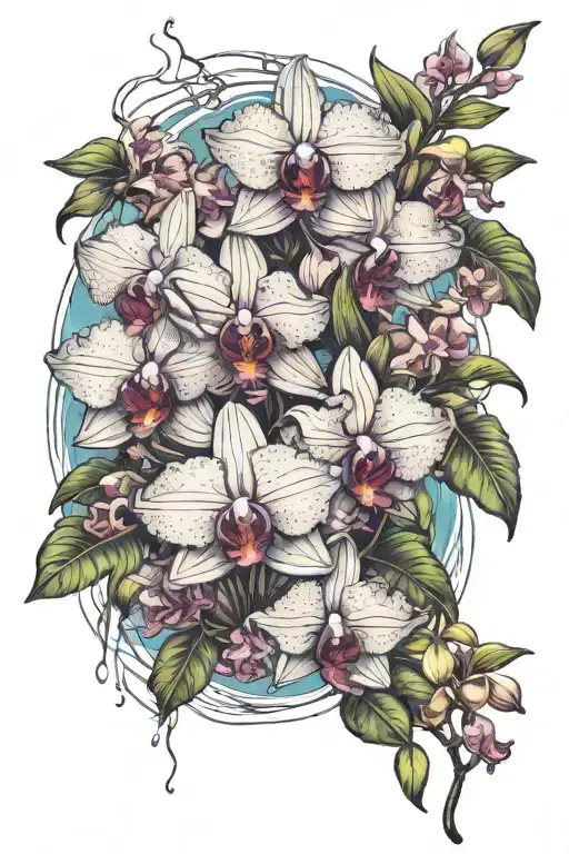 Orchids And Plumerias Beach Sea