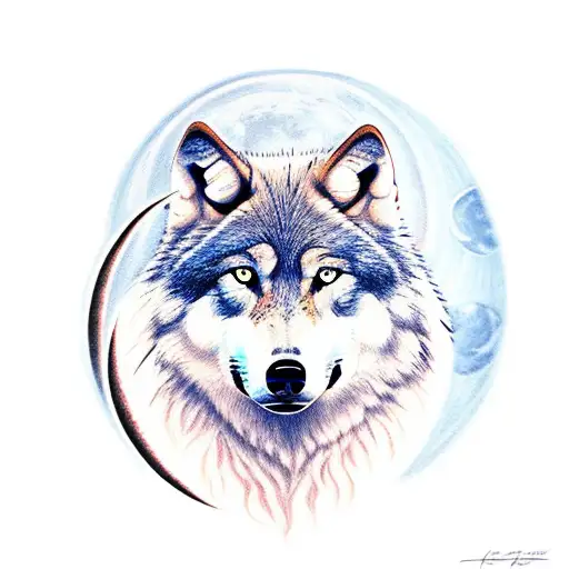 Wolf And Moon