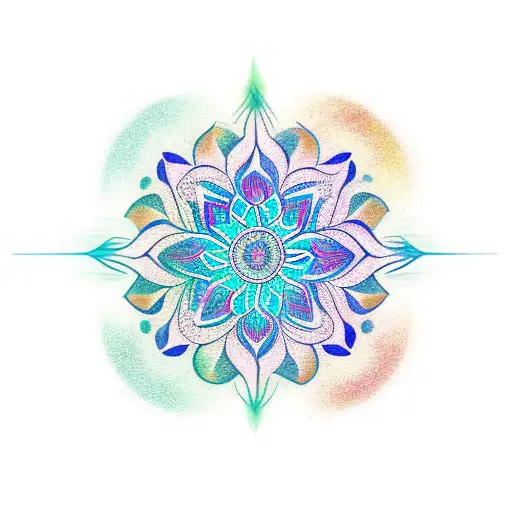 Plant With Half Part Mandala Vertical