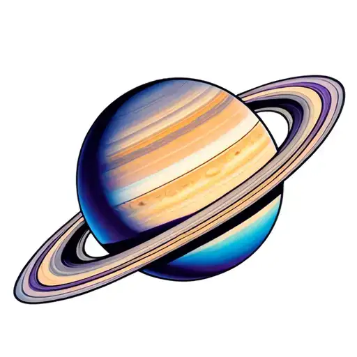 Saturn Planet What Is Acutela Style In Violet And Turquoise Colors