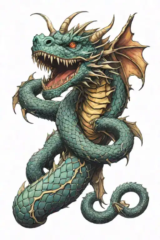 Dragon Wrapped Around Leg Sleeve