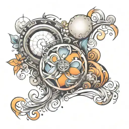 Abstract Tattoo Design Representing The Concept Of Sleep And Relaxation