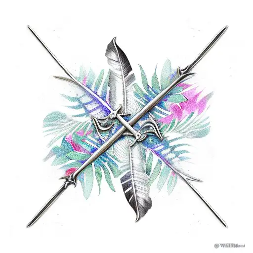 Tropical Leaves Pirate Swords Peter Pan