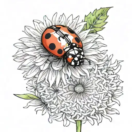 Ladybug On A Dandelion Flower