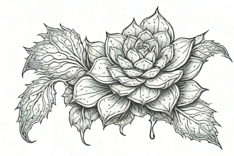 A Surreal Tattoo Of A Succulent Plant Growing Emerging From A Tear In Space