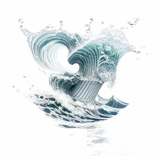 Ocean Waves And Greek Column