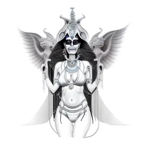 Ishtar Goddess Sexy Fit Bikini Clear Simmetric Skull Face With Mask