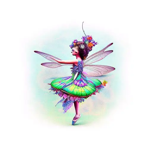 Semicolon Dancing Flower Fairy Butterfly