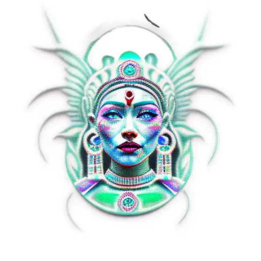 Mayan Priestess Green Eyes Jade Pendant