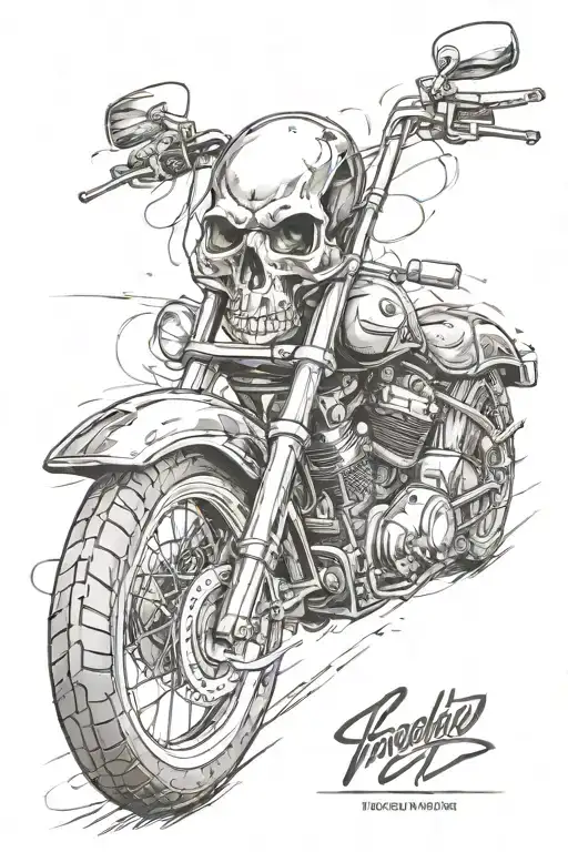 Skull Motorcycle Speeding