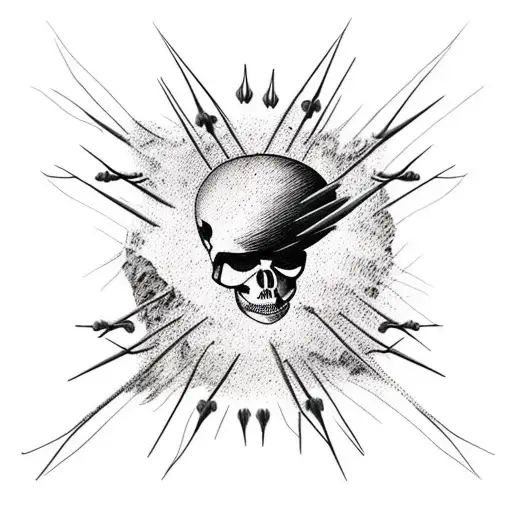 Raven Skeleton With Nails Like Thorns