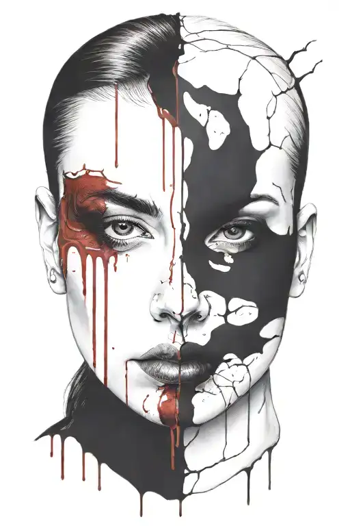 Bloody Face Of A Woman