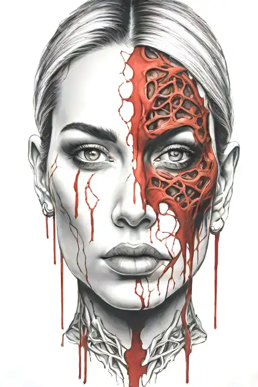 Bloody Face Of A Woman